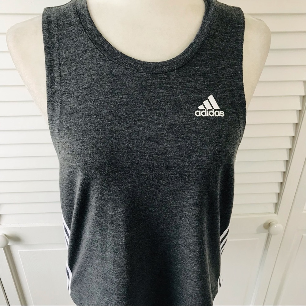 2/$25 ADIDAS Gray Primegreen Aeroready Tank Top Size Medium - Picture 4 of 9